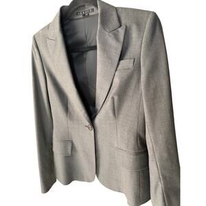 0173 Theory Charcoal One Button Tailored Blazer Size 4